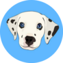 Dalmatian Face Blue Sticker