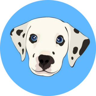 Dalmatian Face Blue Sticker