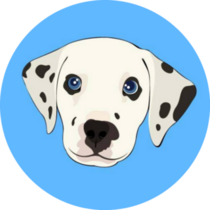 Dalmatian Face Blue Sticker