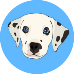 Dalmatian Face Blue Sticker