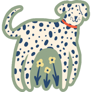 Dalmatian Green Floral Sticker