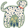 Dalmatian Green Floral Sticker