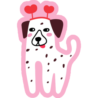 Dalmatian Heart Head Sticker