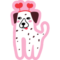 Dalmatian Heart Head Sticker