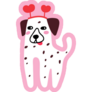 Dalmatian Heart Head Sticker