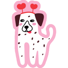 Dalmatian Heart Head Sticker