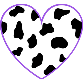 Dalmatian Heart Purple Sticker