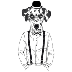 Dalmatian Hipster Sticker