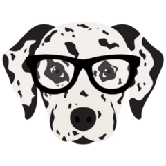 Dalmatian In Glasses Sticker