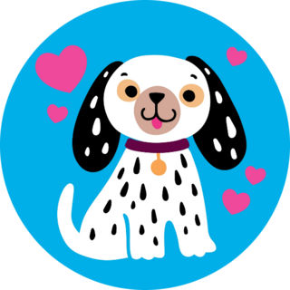 Dalmatian Love Blue Sticker