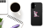 Dalmatian Love Doodle Sticker on a Phone (New) example
