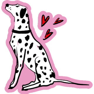 Dalmatian Love Doodle Sticker