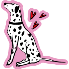 Dalmatian Love Doodle Sticker