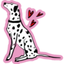 Dalmatian Love Doodle Sticker