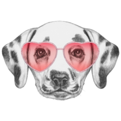Dalmatian Love Portrait Sticker