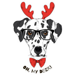Dalmatian Oh Deer Sticker