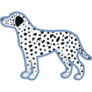 Dalmatian On Blue Sticker