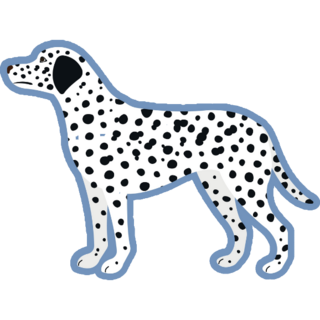 Dalmatian On Blue Sticker