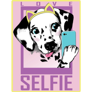 Dalmatian Puppy Selfie Queen Sticker
