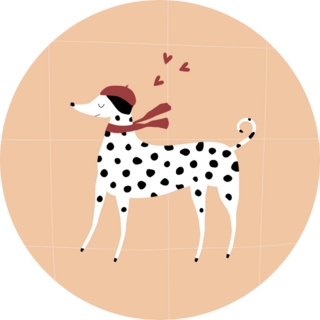Dalmatian Red Beret Sticker