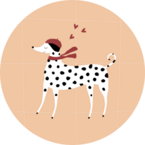 Dalmatian Red Beret Sticker