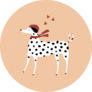 Dalmatian Red Beret Sticker
