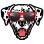 Dalmatian Red Glasses Sticker