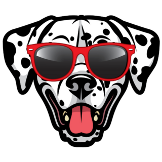 Dalmatian Red Glasses Sticker