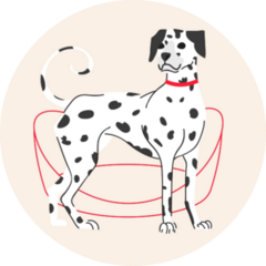 Dalmatian Red Leash Sticker