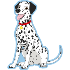 Dalmatian Sitting Blue Tongue Sticker