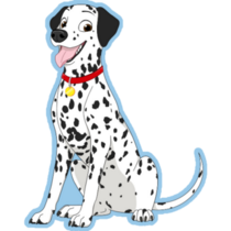 Dalmatian Sitting Blue Tongue Sticker