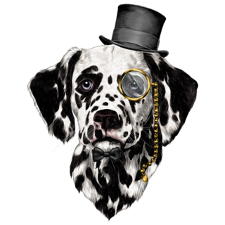 Dalmatians Top Hat Sticker