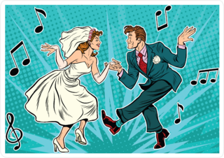 Dancing Bride And Groom Sticker