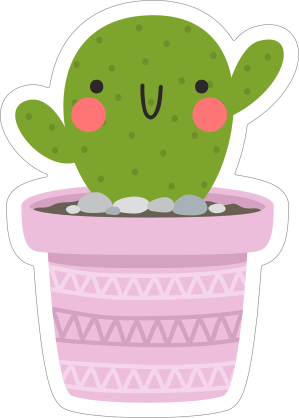 Dancing Cactus in Pot Sticker
