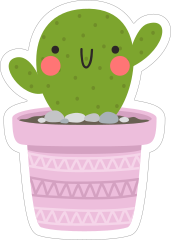 Dancing Cactus in Pot Sticker