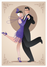Dancing Charleston Couple Sticker