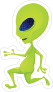 Dancing Green Alien Sticker