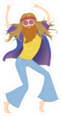 Dancing Hippie Sticker