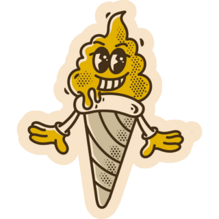 Dancing Ice Cream Cone Sticker