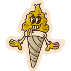 Dancing Ice Cream Cone Sticker