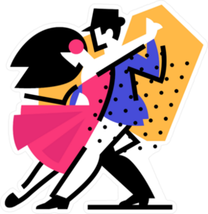 Dancing Man And Woman Icon Sticker