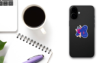 Dancing Scorpio Woman Zodiac Sticker on a Phone (New) example