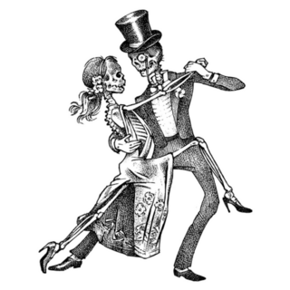 Dancing Skeletons Halloween Sticker