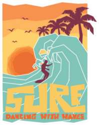 Dancing With Waves Surfing Sticker