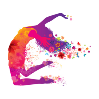 Dancing Woman With Flowers Stickers