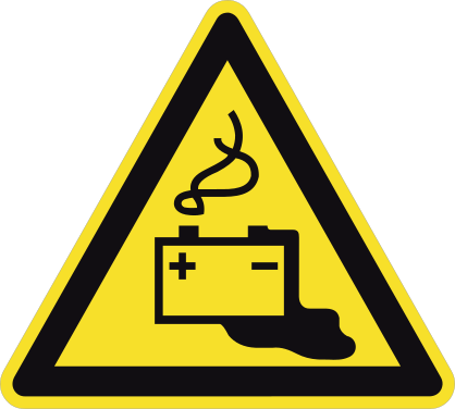 Dangerous Batteries Sign Sticker