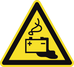 Dangerous Batteries Sign Sticker