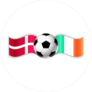Danish And Irish Flags With Football Ball Sticker