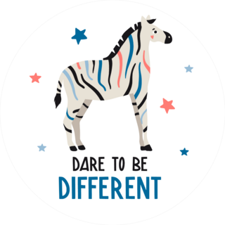 Dare to Be Different Zebra Sticker