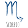 Dark Blue Scorpio Zodiac Sign Sticker